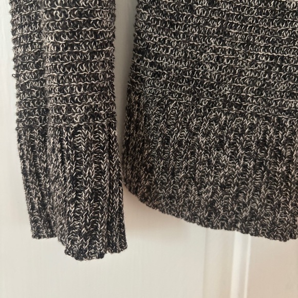 Eileen Fisher System Marled Black Taupe VNeck 100% Linen Sweater Size Small Knit - Picture 3 of 10